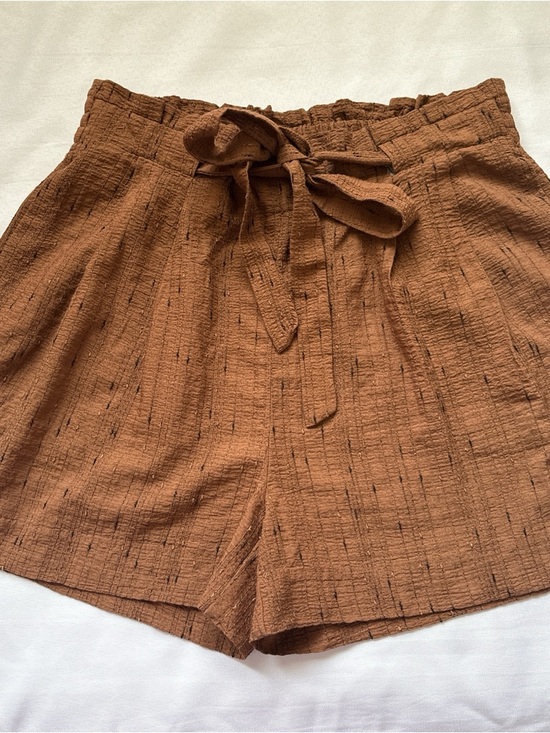 Pants - Women's Brown Tie-Waist Shorts